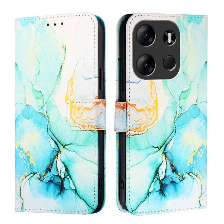 For Tecno Spark Go 2023 PT003 Marble Pattern Flip Leather Phone Case(Green)