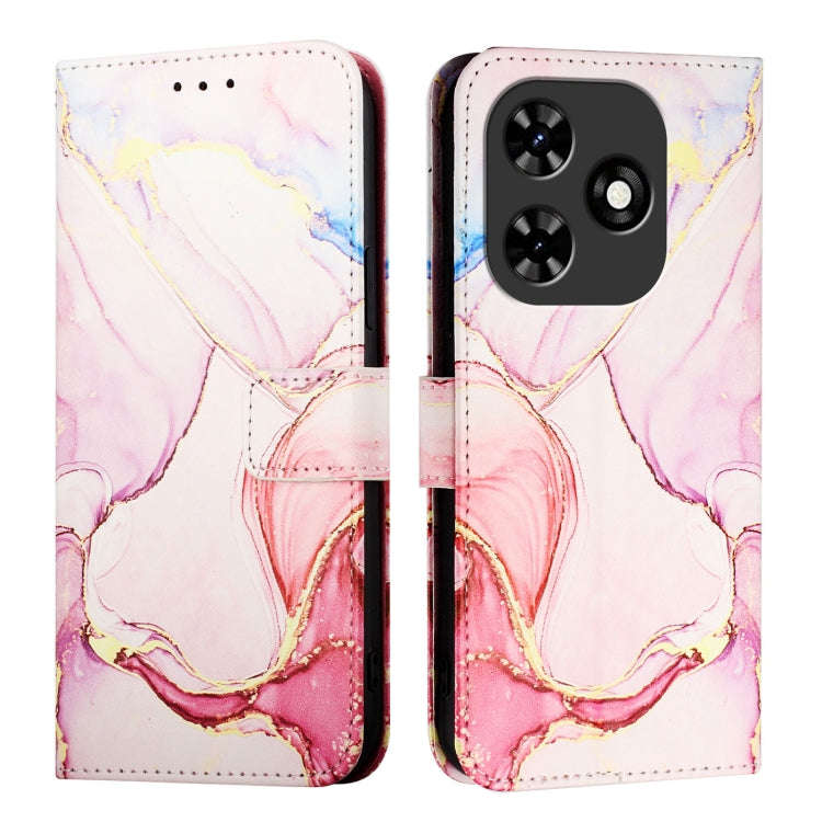 For Tecno Spark Go 2024 / Spark 20C PT003 Marble Pattern Flip Leather Phone Case(Rose Gold)