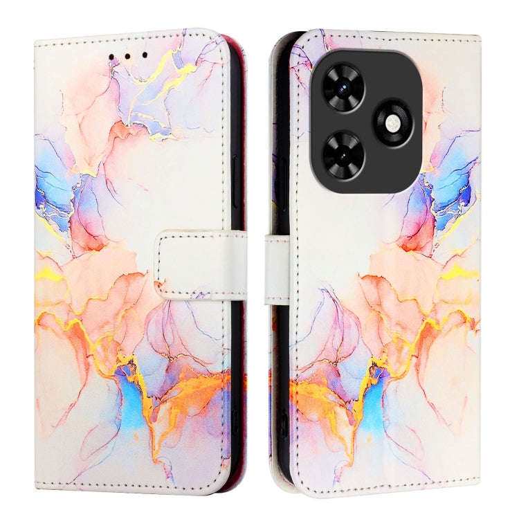 For Tecno Spark Go 2024 / Spark 20C PT003 Marble Pattern Flip Leather Phone Case(Galaxy Marble Wh...