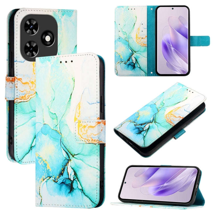 For Tecno Spark Go 2024 / Spark 20C PT003 Marble Pattern Flip Leather Phone Case(Green)