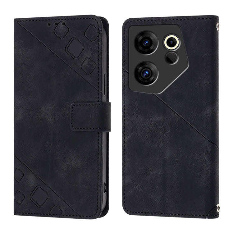 For Tecno Camon 20 Premier 5G Skin Feel Embossed Leather Phone Case(Black)