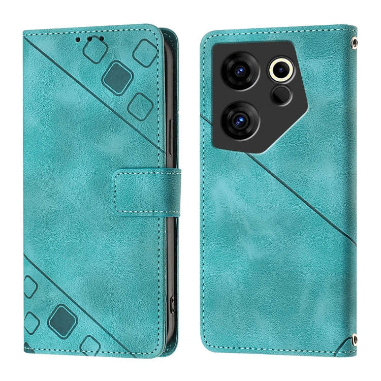 For Tecno Camon 20 Premier 5G Skin Feel Embossed Leather Phone Case(Green)