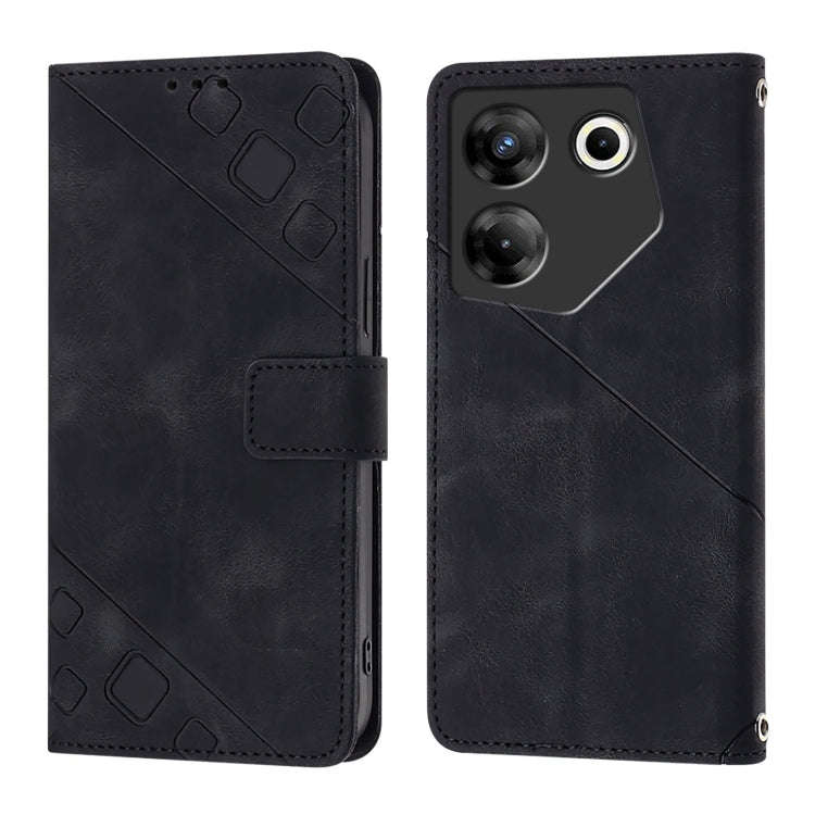 For Tecno Camon 20 Pro 5G Skin Feel Embossed Leather Phone Case(Black)
