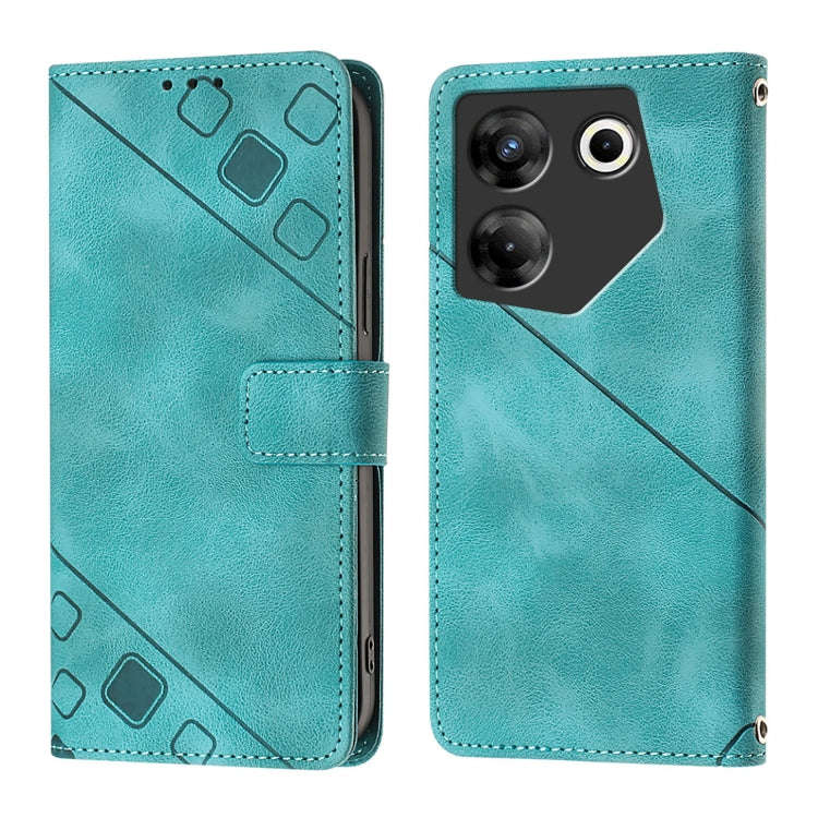 For Tecno Camon 20 Pro 5G Skin Feel Embossed Leather Phone Case(Green)