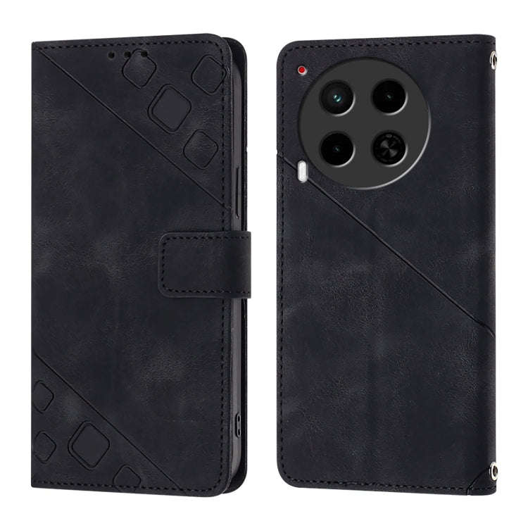 For Tecno Camon 30 4G / 5G Skin Feel Embossed Leather Phone Case(Black)