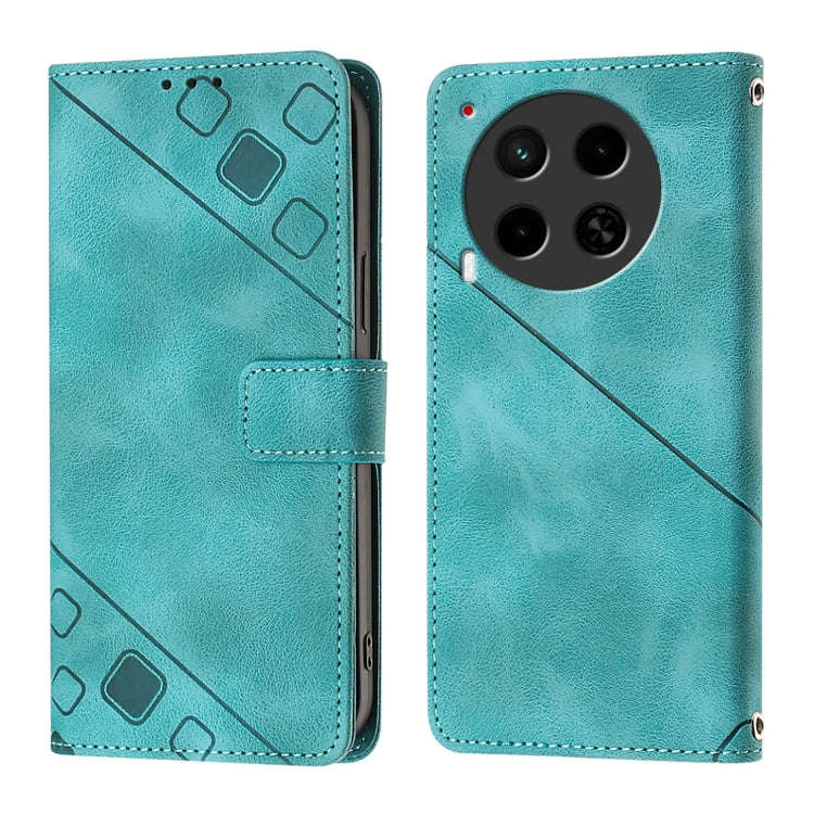 For Tecno Camon 30 4G / 5G Skin Feel Embossed Leather Phone Case(Green)