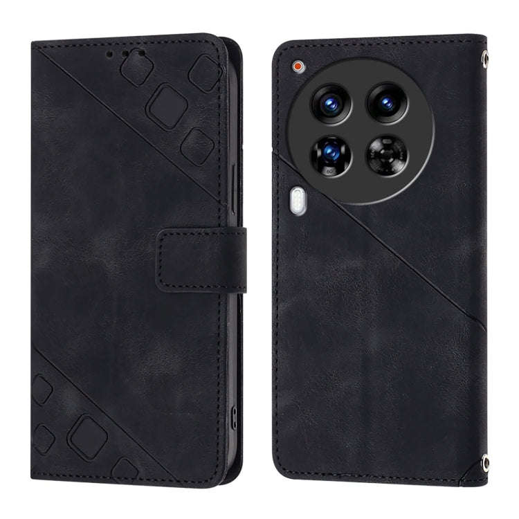 For Tecno Camon 30 Premier 5G Skin Feel Embossed Leather Phone Case(Black)