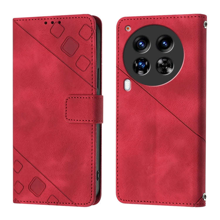 For Tecno Camon 30 Premier 5G Skin Feel Embossed Leather Phone Case(Red)
