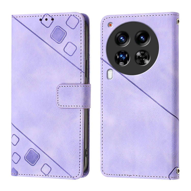For Tecno Camon 30 Premier 5G Skin Feel Embossed Leather Phone Case(Light Purple)