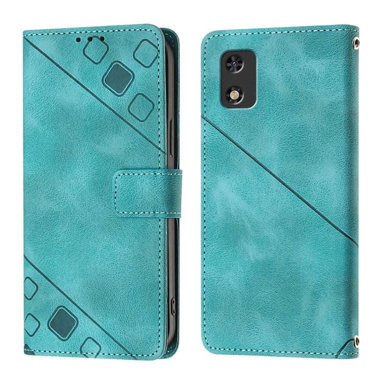 For Tecno Pop 5c Skin Feel Embossed Leather Phone Case(Green)