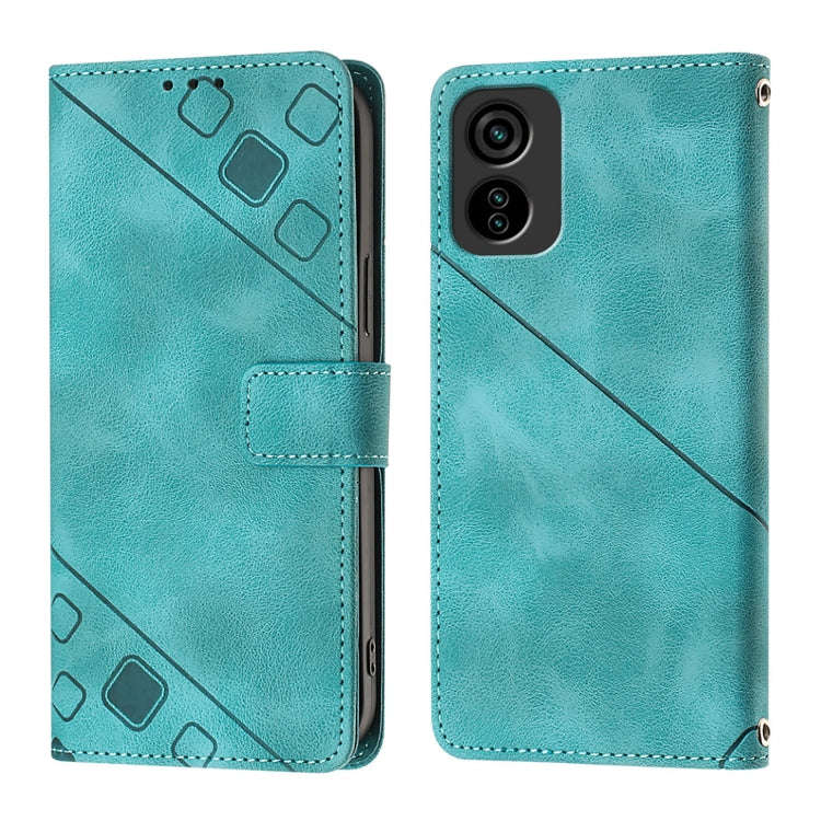 For Tecno Pop 6C Skin Feel Embossed Leather Phone Case(Green)