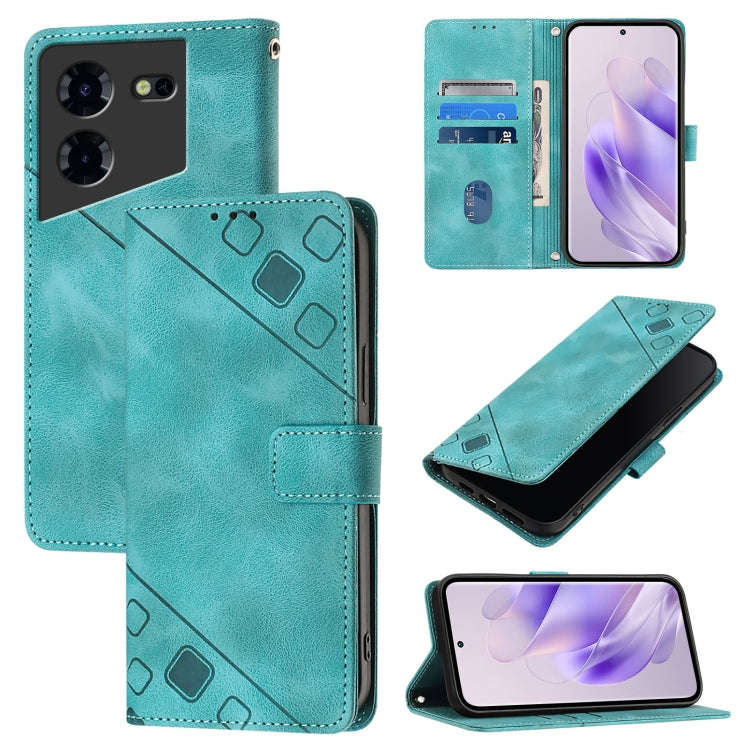 For Tecno Pova 5 Pro 5G Skin Feel Embossed Leather Phone Case(Green)
