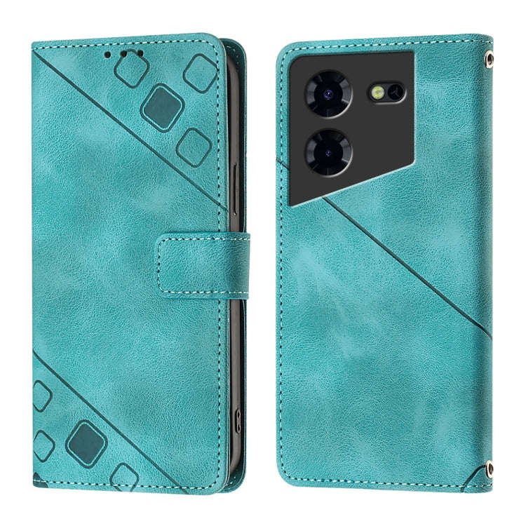 For Tecno Pova 5 Pro 5G Skin Feel Embossed Leather Phone Case(Green)