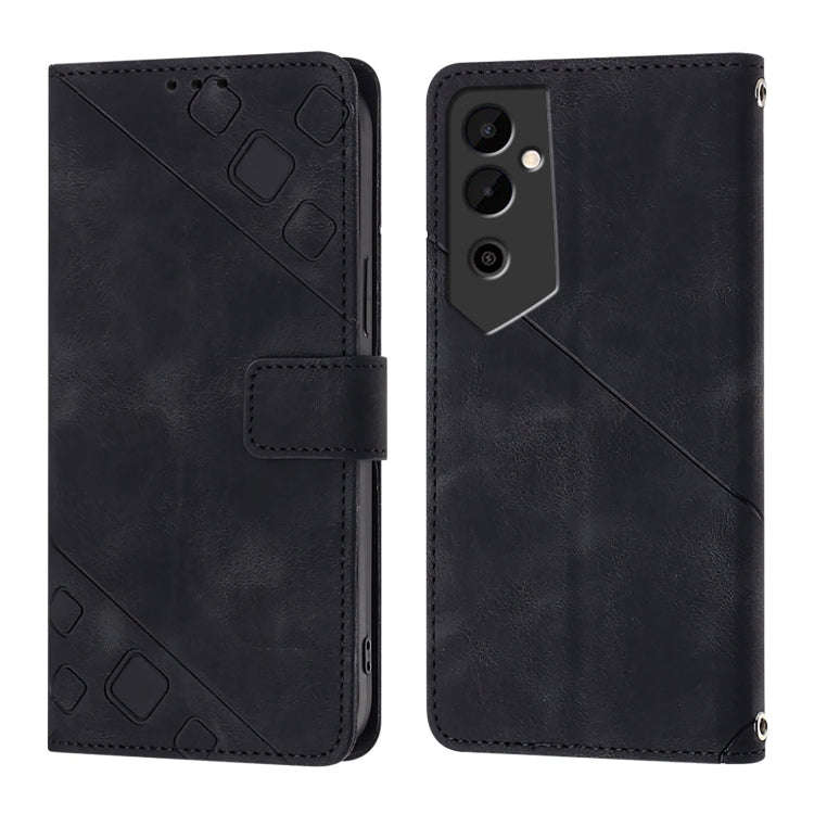 For Tecno Pova Neo 2 Skin Feel Embossed Leather Phone Case(Black)