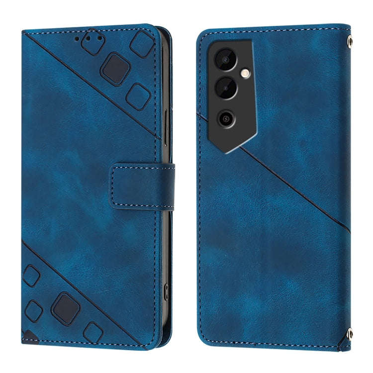 For Tecno Pova Neo 2 Skin Feel Embossed Leather Phone Case(Blue)