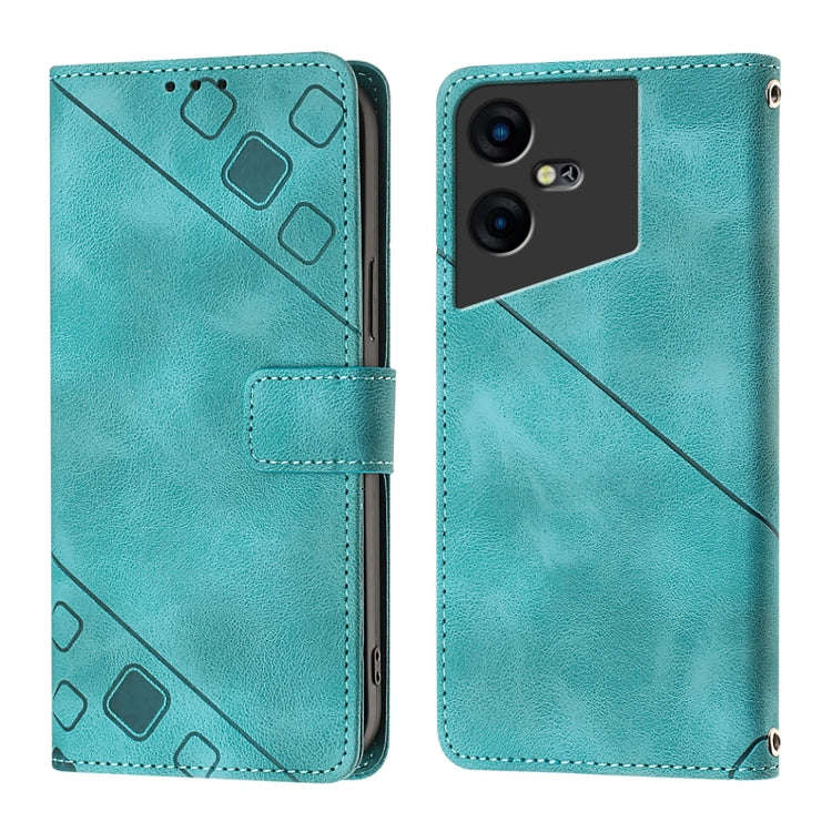 For Tecno Pova Neo 3 Skin Feel Embossed Leather Phone Case(Green)