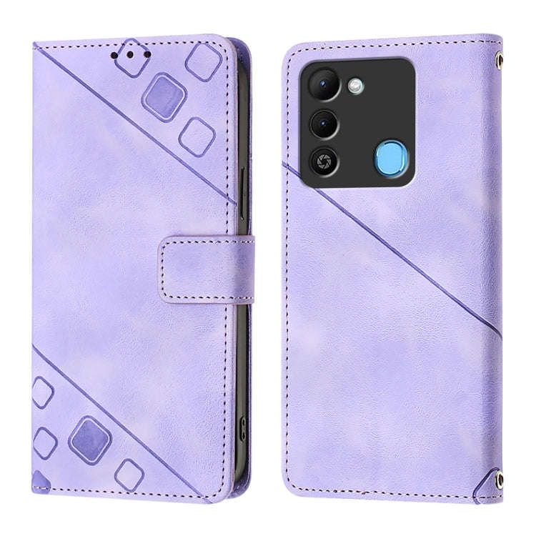 For Tecno Spark 9 Skin Feel Embossed Leather Phone Case(Light Purple)