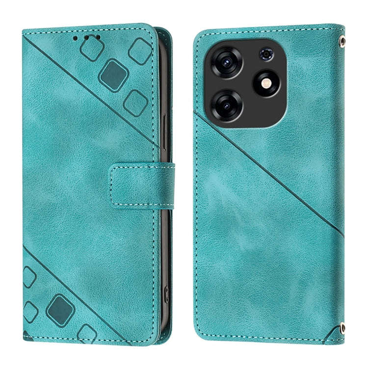 For Tecno Spark 10 Pro Magic Magenta Skin Feel Embossed Leather Phone Case(Green)
