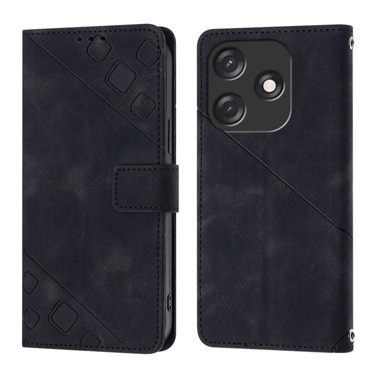For Tecno Spark 10C Skin Feel Embossed Leather Phone Case(Black)