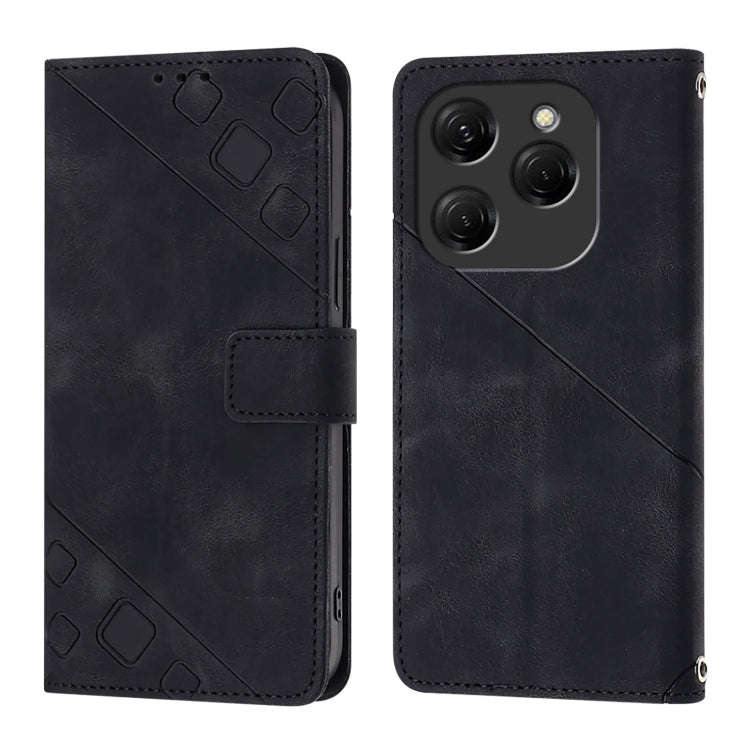 For Tecno Spark 20 Pro Skin Feel Embossed Leather Phone Case(Black)