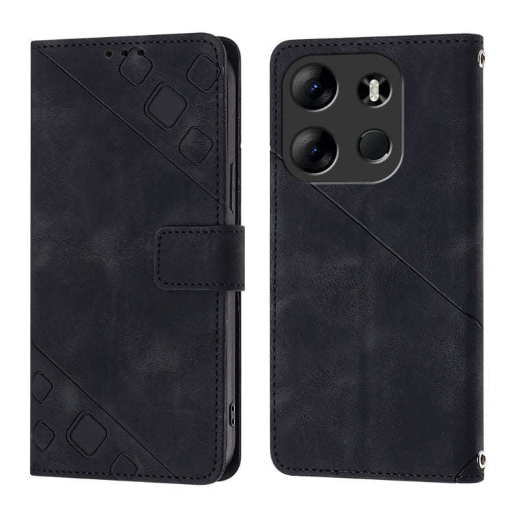 For Tecno Spark Go 2023 / Pop 7 / Pop 7 Pro Skin Feel Embossed Leather Phone Case(Black)