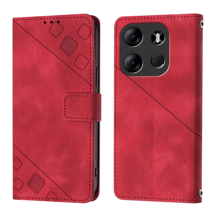 For Tecno Spark Go 2023 / Pop 7 / Pop 7 Pro Skin Feel Embossed Leather Phone Case(Red)