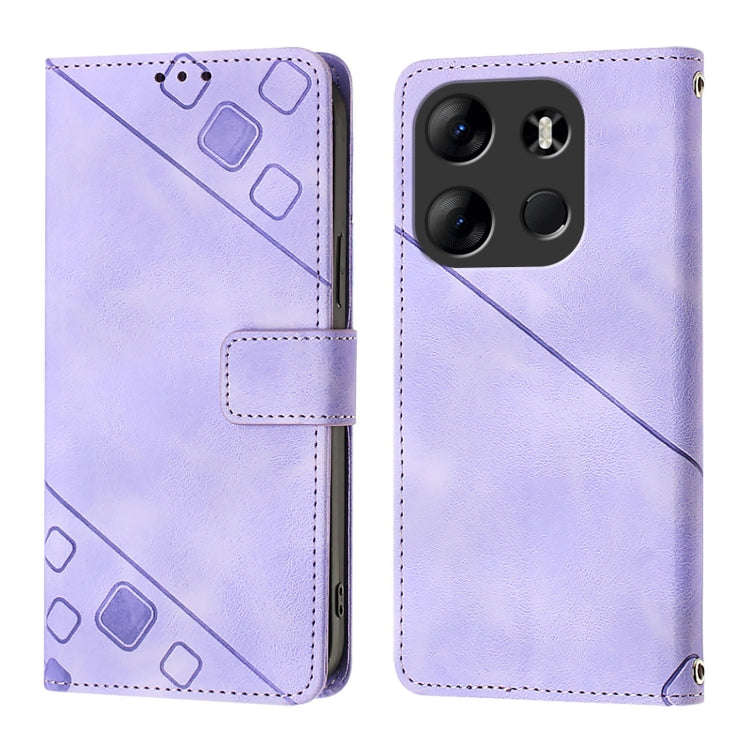 For Tecno Spark Go 2023 / Pop 7 / Pop 7 Pro Skin Feel Embossed Leather Phone Case(Light Purple)