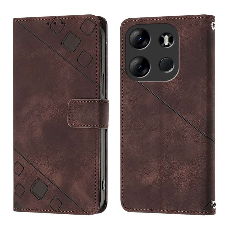 For Tecno Spark Go 2023 / Pop 7 / Pop 7 Pro Skin Feel Embossed Leather Phone Case(Brown)