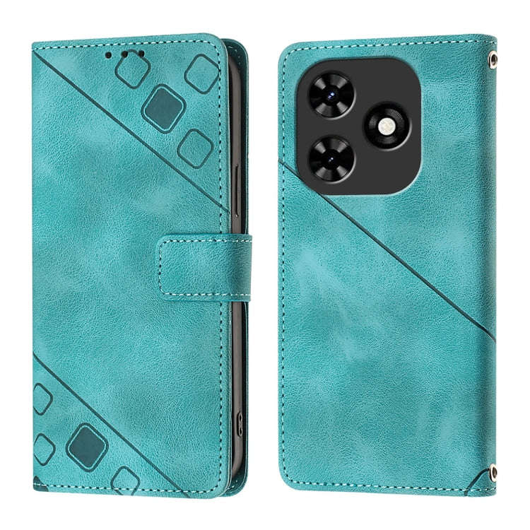For Tecno Spark Go 2024 / Spark 20C Skin Feel Embossed Leather Phone Case(Green)
