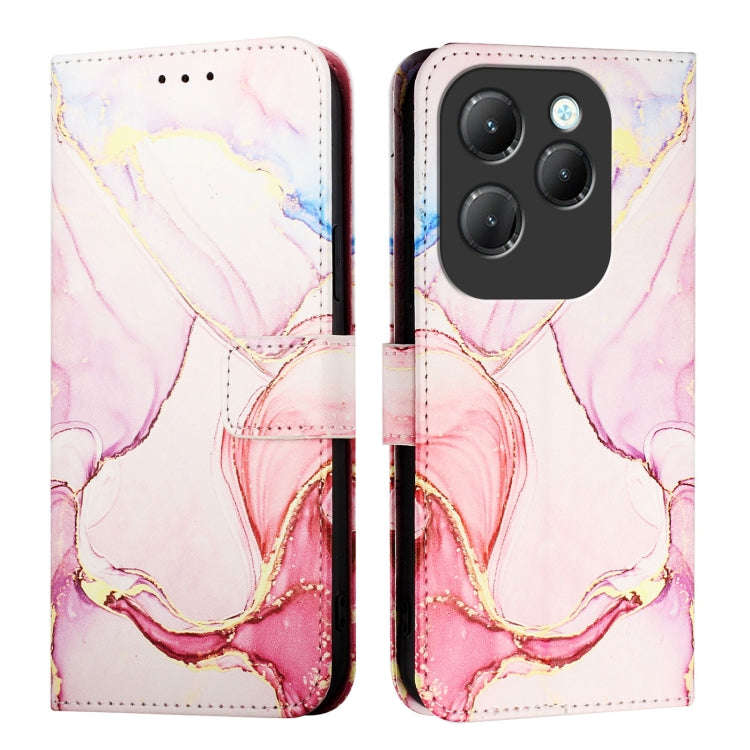For Infinix Hot 40 / Hot 40 Pro PT003 Marble Pattern Flip Leather Phone Case(Rose Gold)