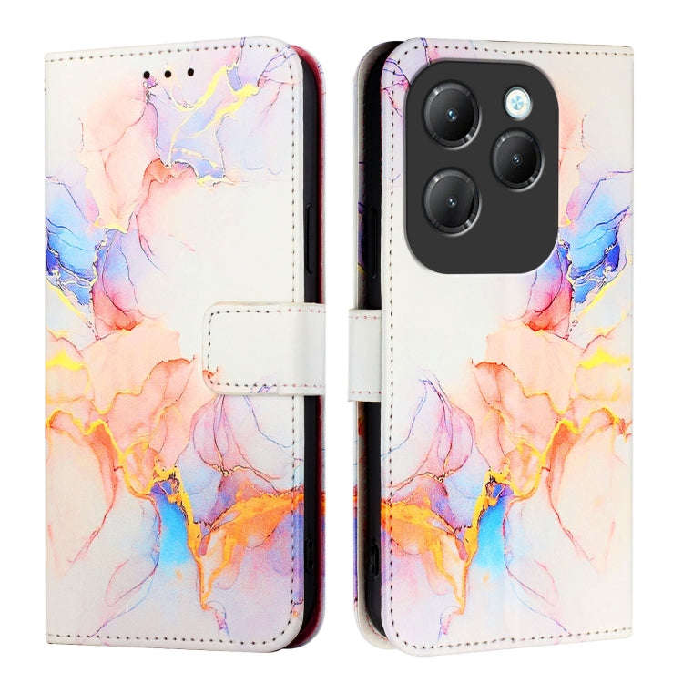 For Infinix Hot 40 / Hot 40 Pro PT003 Marble Pattern Flip Leather Phone Case(Galaxy Marble White)
