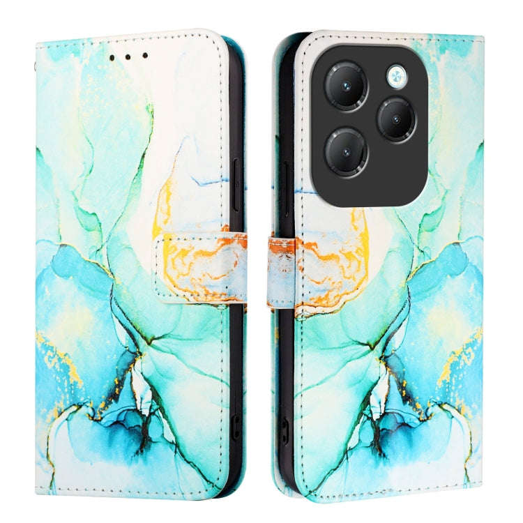 For Infinix Hot 40 / Hot 40 Pro PT003 Marble Pattern Flip Leather Phone Case(Green)