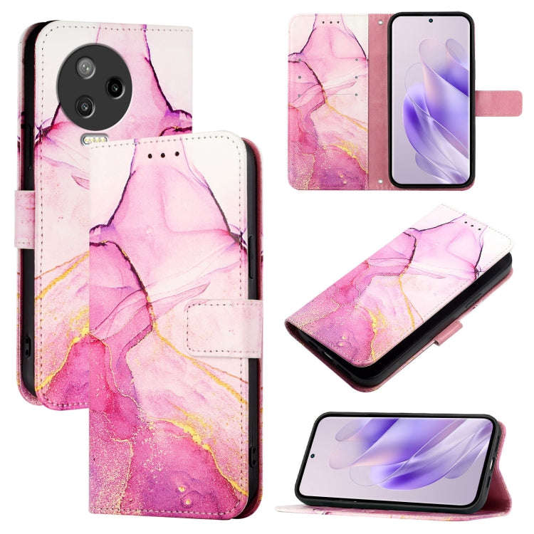 For Infinix Note 12 Pro 4G / Note 12 2023 PT003 Marble Pattern Flip Leather Phone Case(Pink Purpl...
