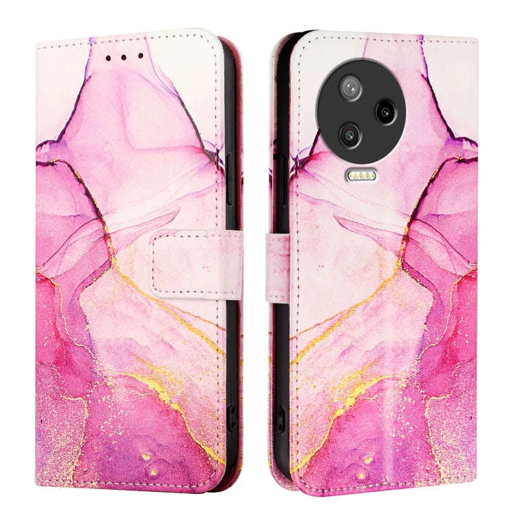 For Infinix Note 12 Pro 4G / Note 12 2023 PT003 Marble Pattern Flip Leather Phone Case(Pink Purpl...