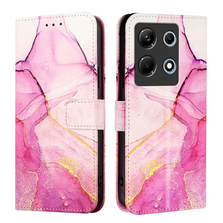For Infinix Note 30 4G X6833B PT003 Marble Pattern Flip Leather Phone Case(Pink Purple Gold)