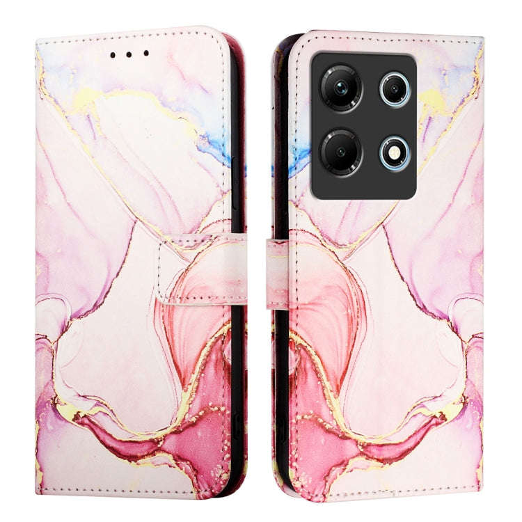 For Infinix Note 30 4G X6833B PT003 Marble Pattern Flip Leather Phone Case(Rose Gold)