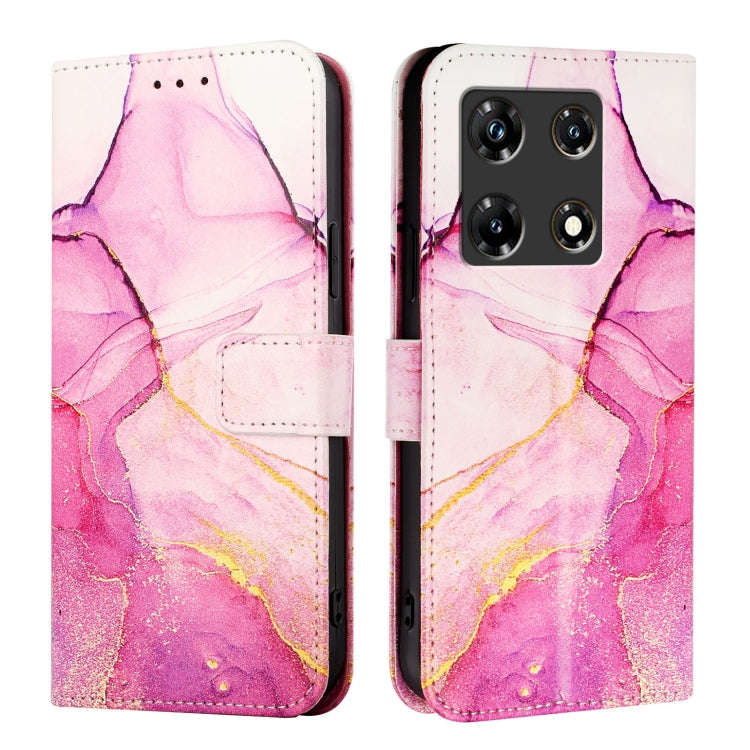 For Infinix Note 30 Pro / Note 30 5G PT003 Marble Pattern Flip Leather Phone Case(Pink Purple Gold)