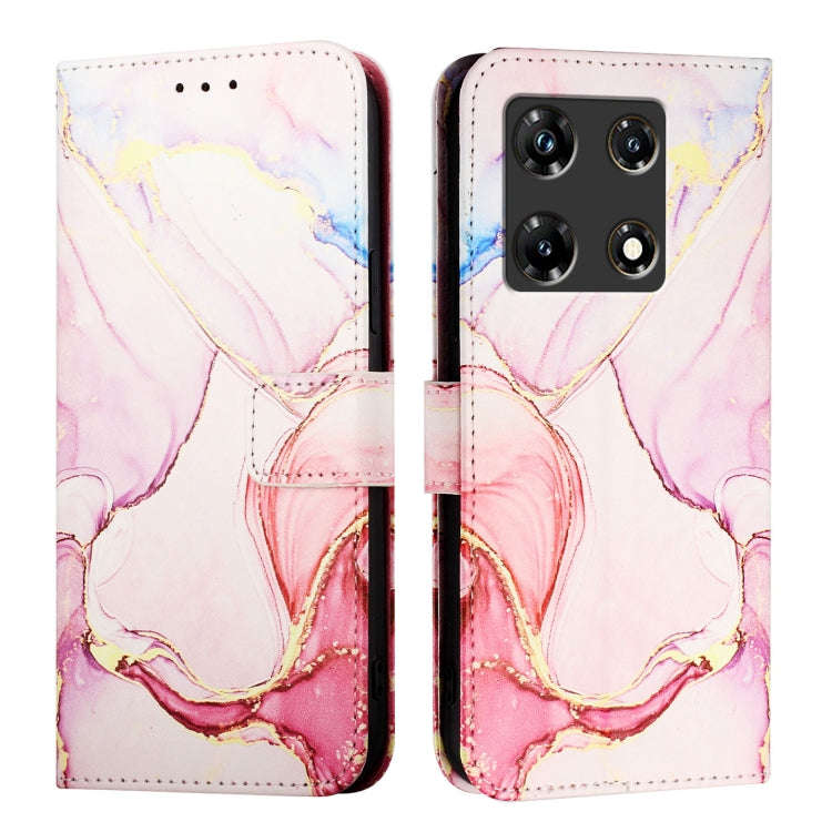 For Infinix Note 30 Pro / Note 30 5G PT003 Marble Pattern Flip Leather Phone Case(Rose Gold)