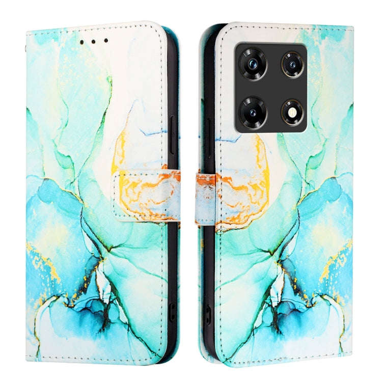 For Infinix Note 30 Pro / Note 30 5G PT003 Marble Pattern Flip Leather Phone Case(Green)
