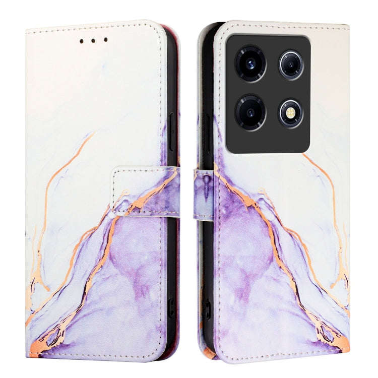 For Infinix Note 30 VIP PT003 Marble Pattern Flip Leather Phone Case(White Purple)