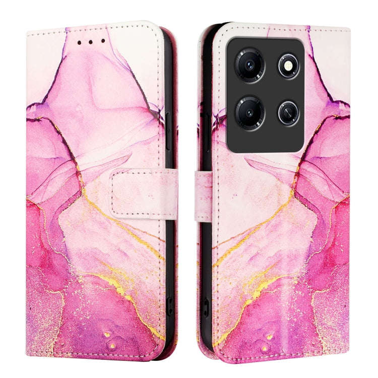 For Infinix Note 30i PT003 Marble Pattern Flip Leather Phone Case(Pink Purple Gold)