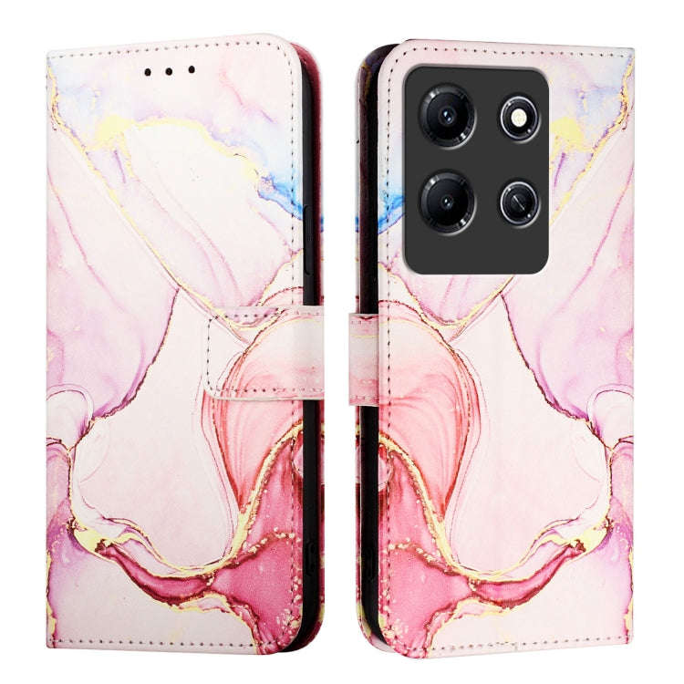 For Infinix Note 30i PT003 Marble Pattern Flip Leather Phone Case(Rose Gold)