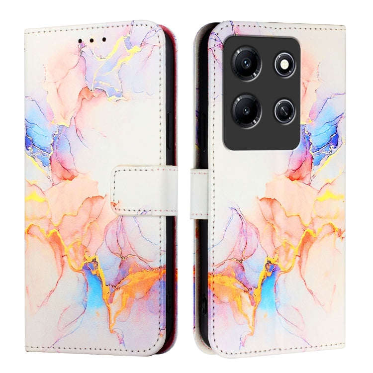 For Infinix Note 30i PT003 Marble Pattern Flip Leather Phone Case(Galaxy Marble White)