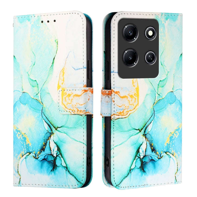 For Infinix Note 30i PT003 Marble Pattern Flip Leather Phone Case(Green)