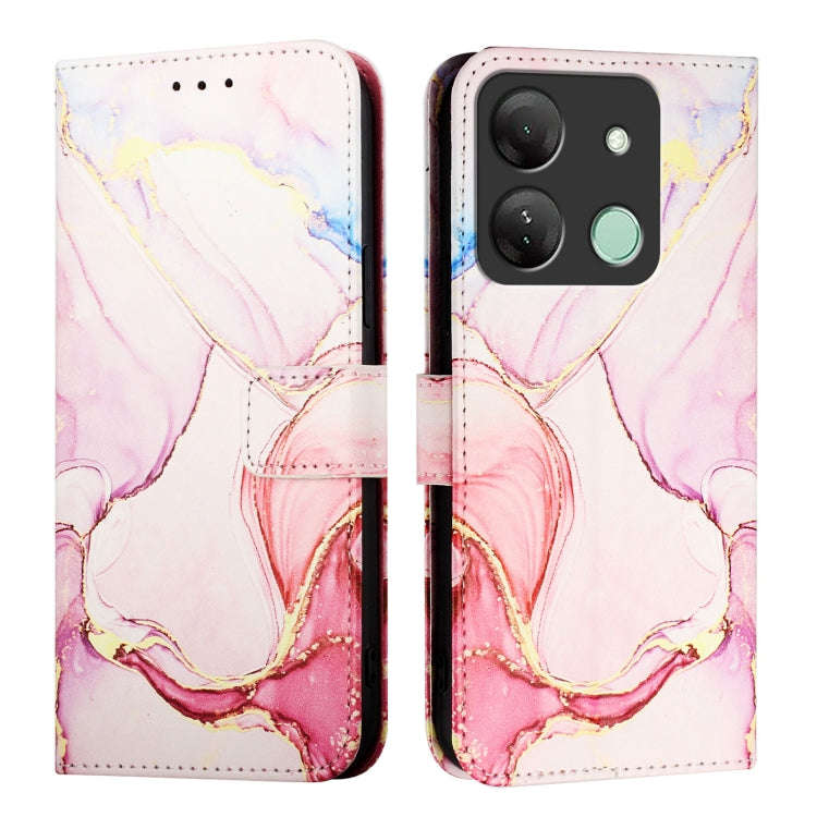 For Infinix Smart 7 HD / 7 India / 7 Plus PT003 Marble Pattern Flip Leather Phone Case(Rose Gold)