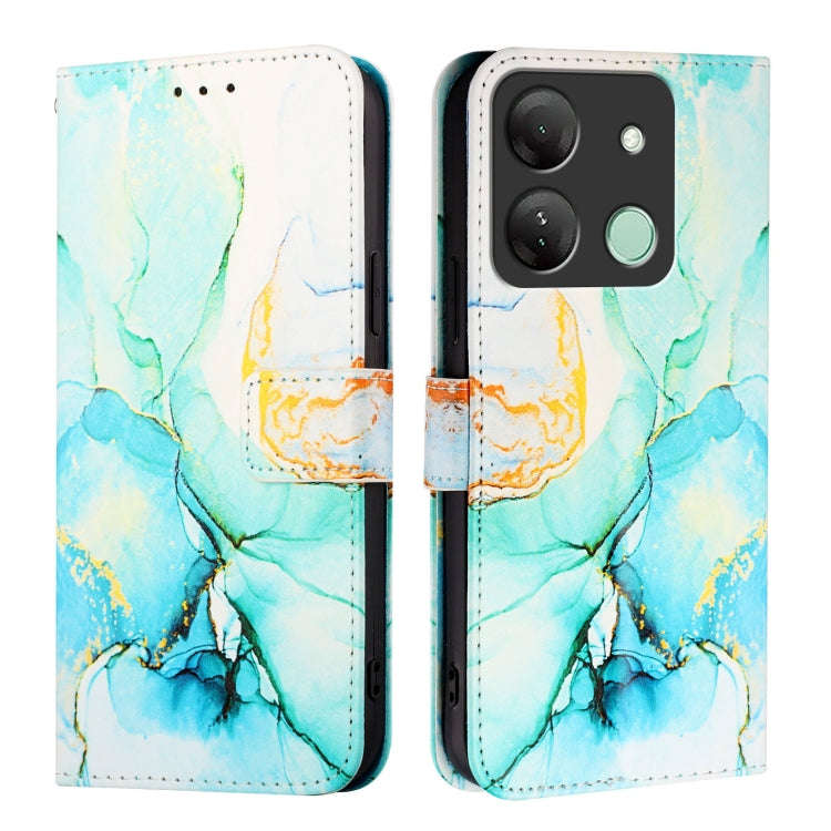 For Infinix Smart 7 HD / 7 India / 7 Plus PT003 Marble Pattern Flip Leather Phone Case(Green)