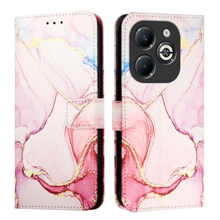 For Infinix Smart 8 Plus / 8 Pro PT003 Marble Pattern Flip Leather Phone Case(Rose Gold)