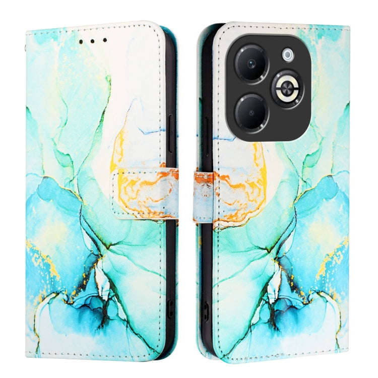 For Infinix Smart 8 Plus / 8 Pro PT003 Marble Pattern Flip Leather Phone Case(Green)