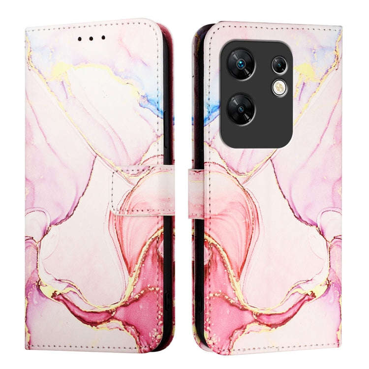 For Infinix Zero 30 4G PT003 Marble Pattern Flip Leather Phone Case(Rose Gold)
