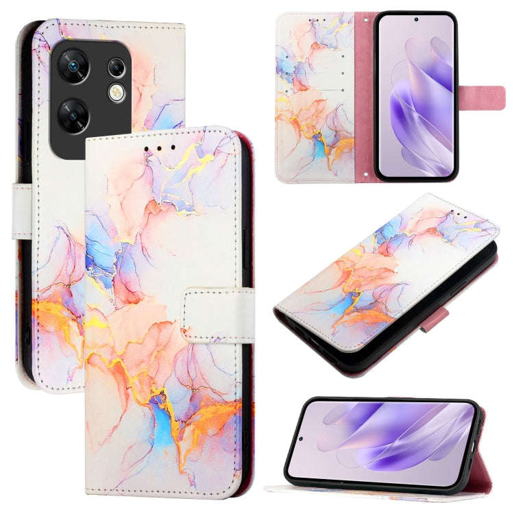 For Infinix Zero 30 4G PT003 Marble Pattern Flip Leather Phone Case(Galaxy Marble White)
